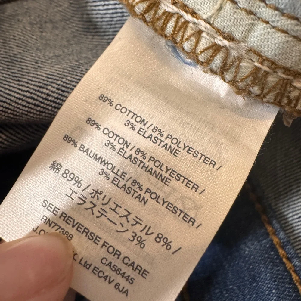 J.Crew‎ Jeans Toothpick Skinny Distressed 31 Pamona Wash Stretch Destroyed